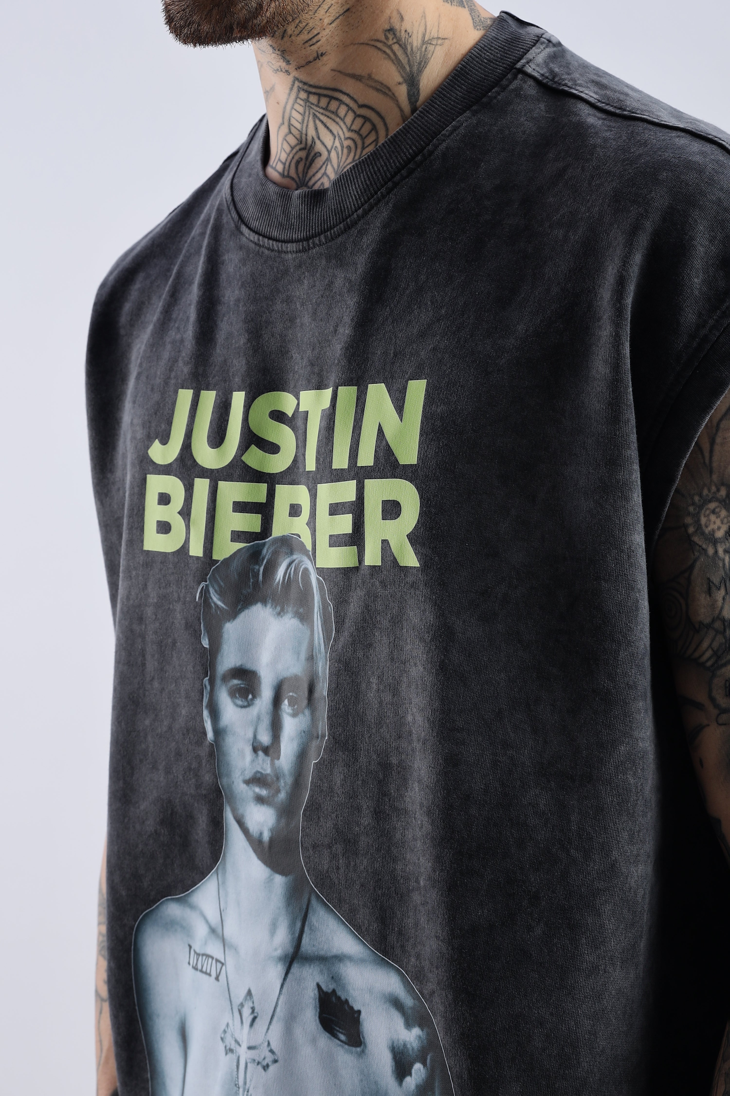 Acid Wash Black Justin Bieber Tank