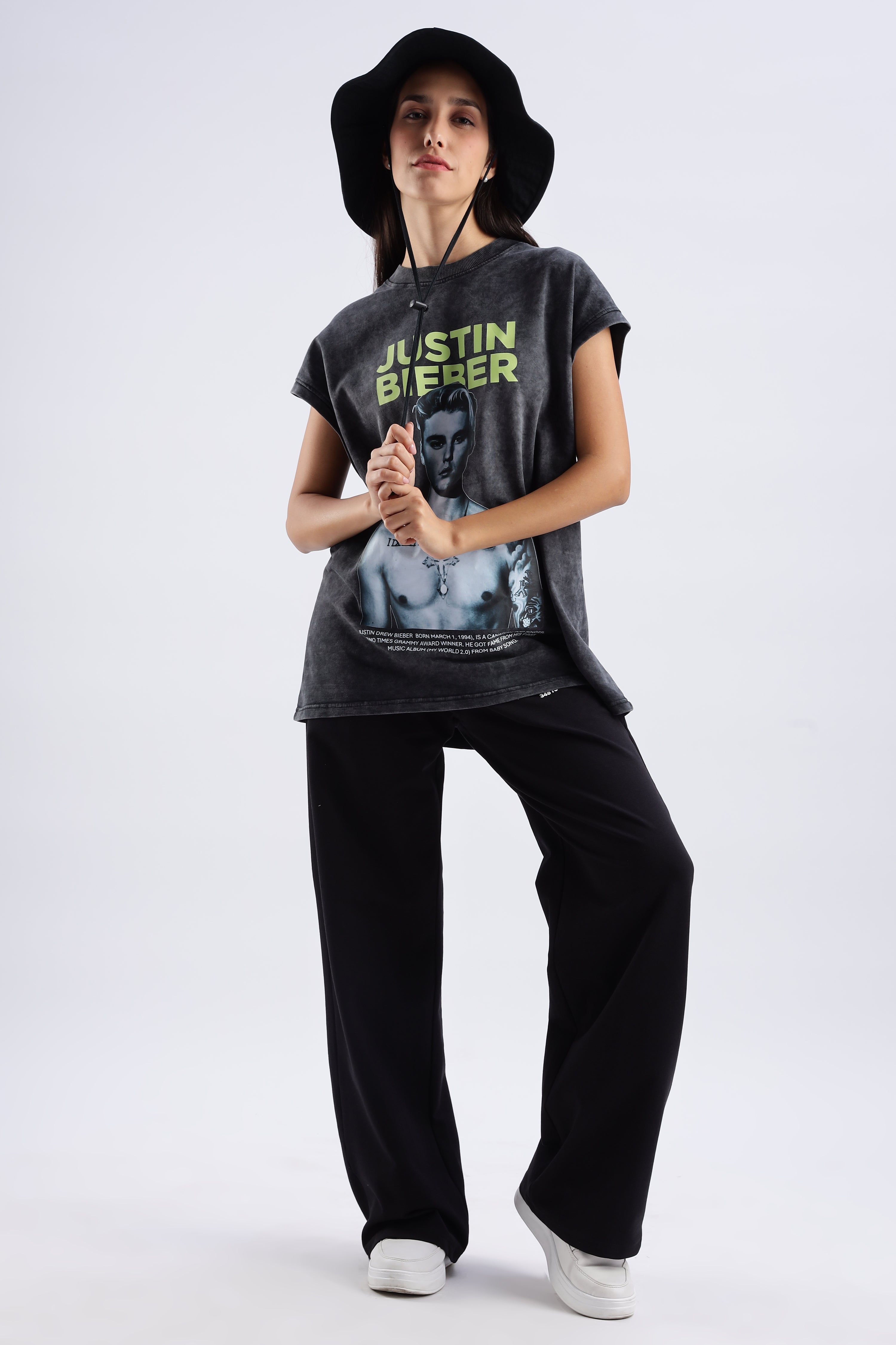 Acid Wash Black Justin Bieber Tank
