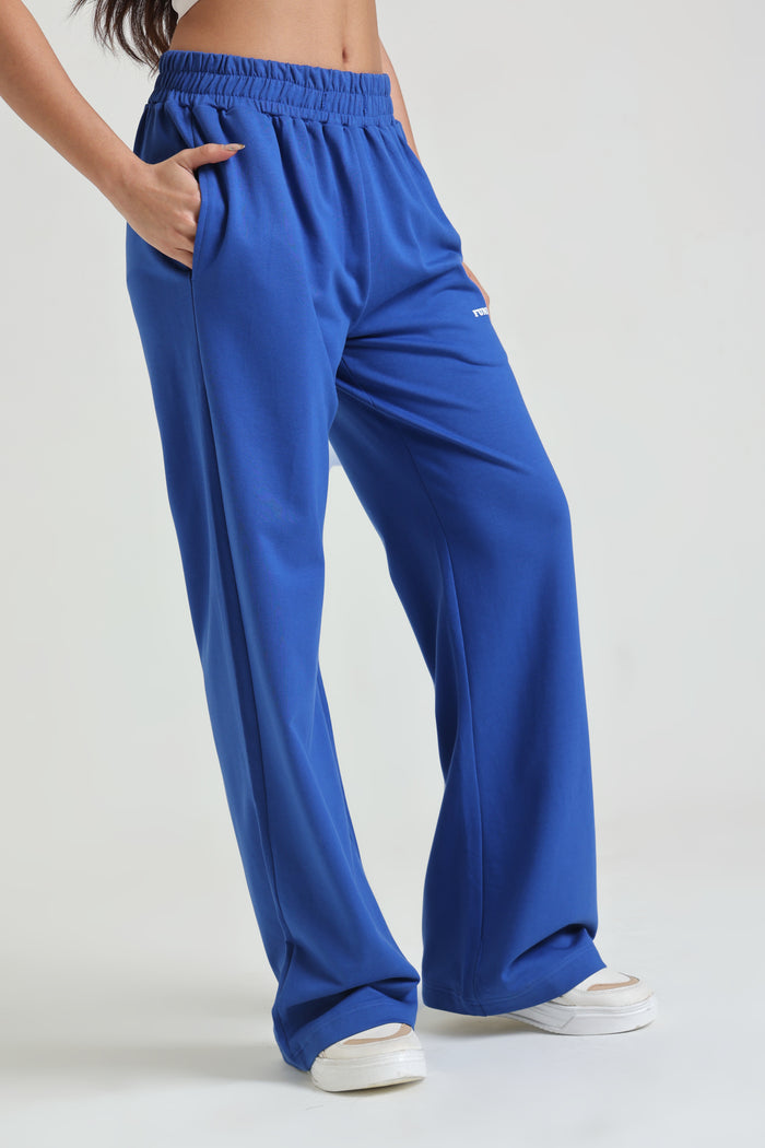Royal Blue Wide-Leg Sweatpants