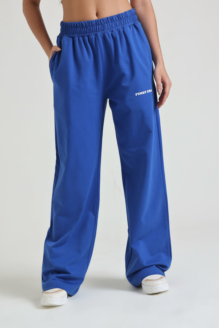 Royal Blue Wide-Leg Sweatpants