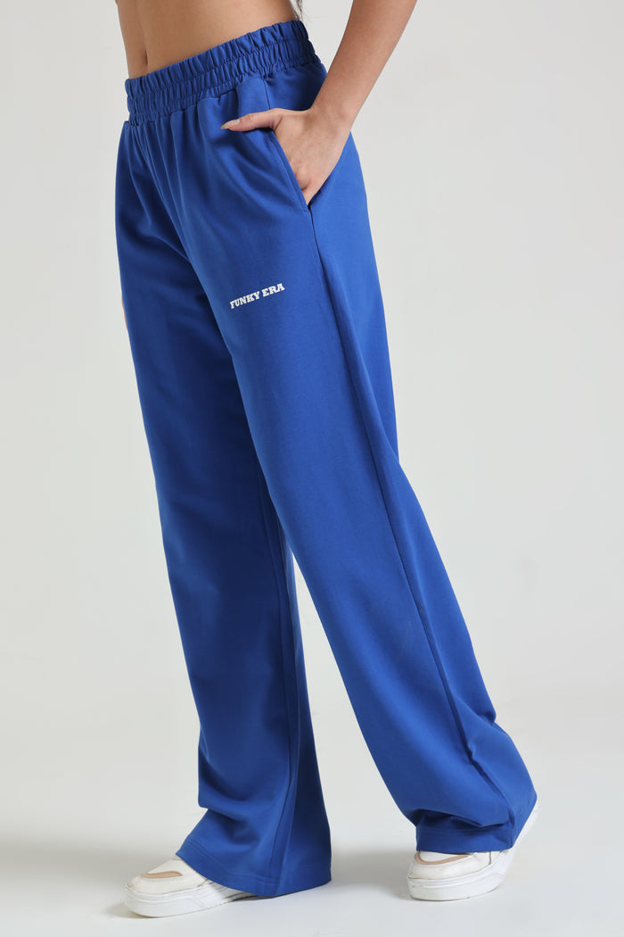Royal Blue Wide-Leg Sweatpants
