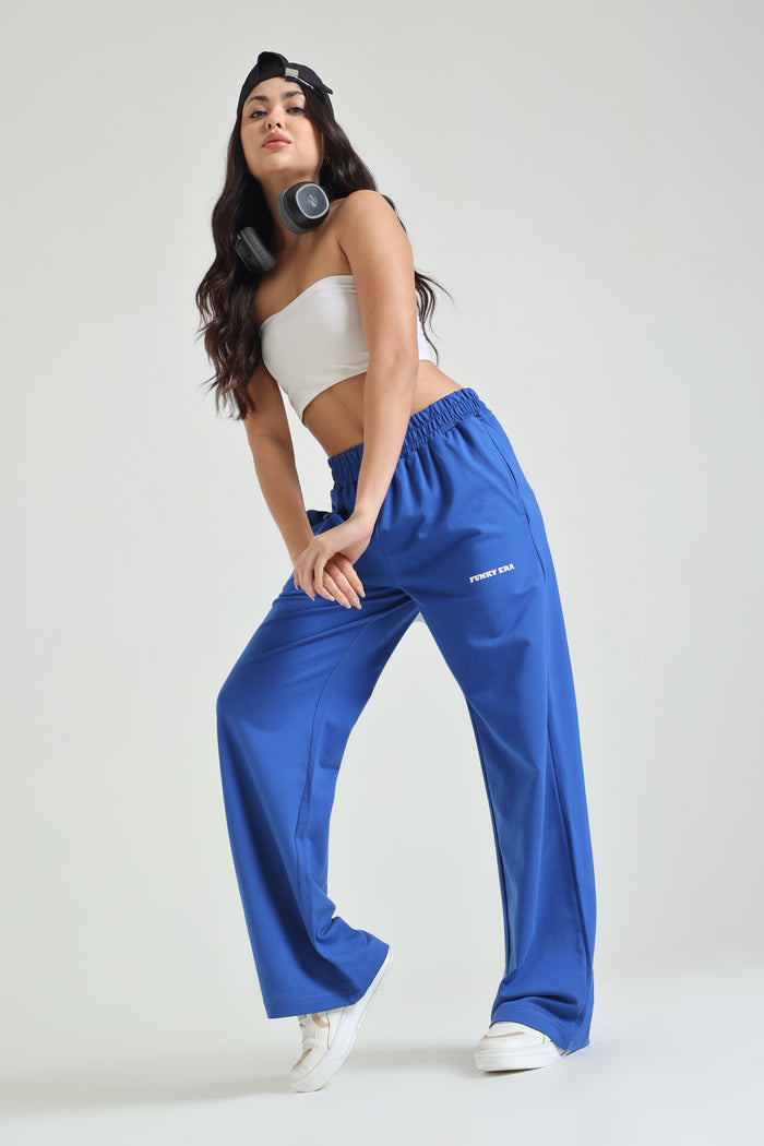 Royal Blue Wide-Leg Sweatpants