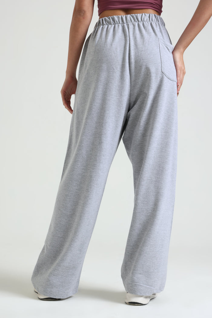 Grey Melange Loose Fit Joggers