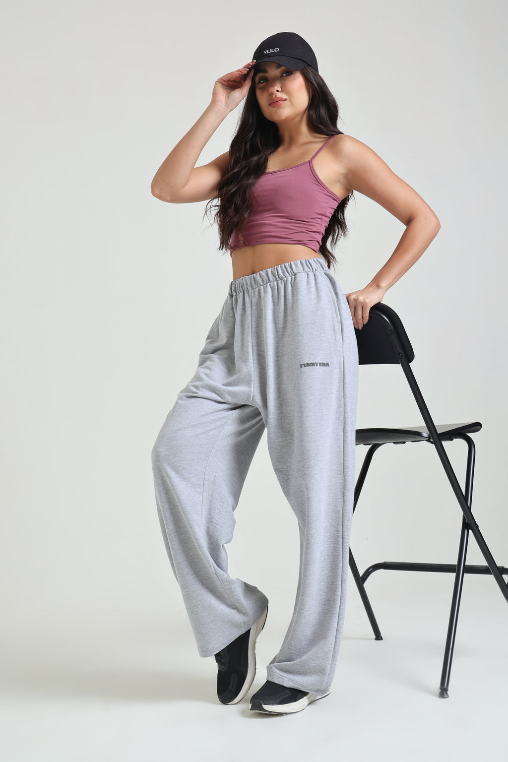 Grey Melange Loose Fit Joggers