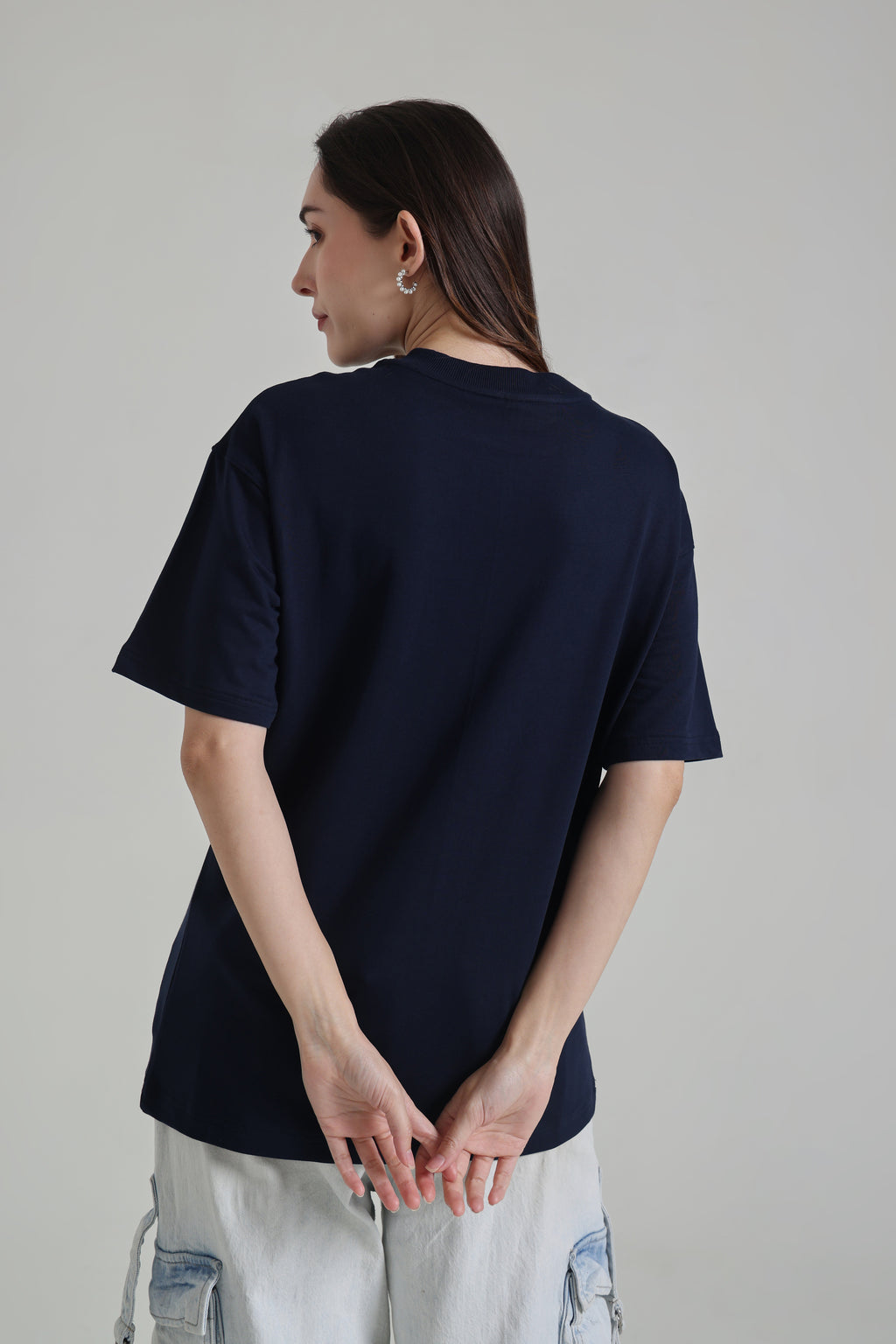 Navy Blue Signature Oversized T-Shirt