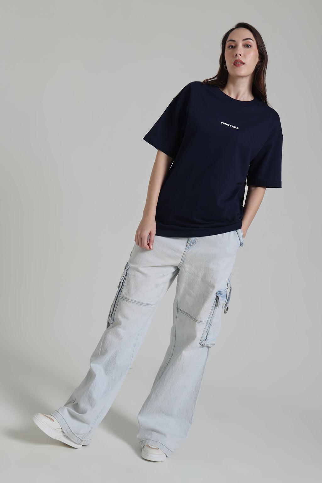 Navy Blue Signature Oversized T-Shirt