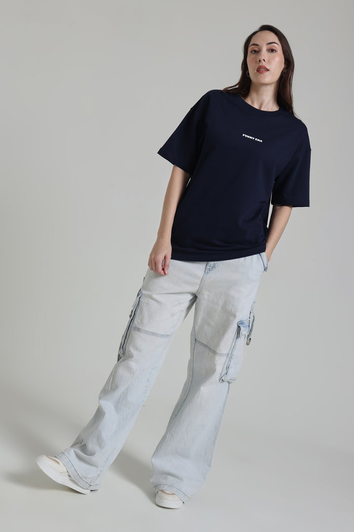 Navy Blue Signature Oversized T-Shirt