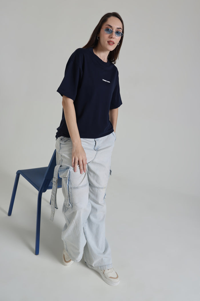 Navy Blue Signature Oversized T-Shirt