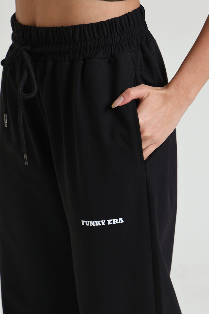 Black Wide-Leg Sweatpants