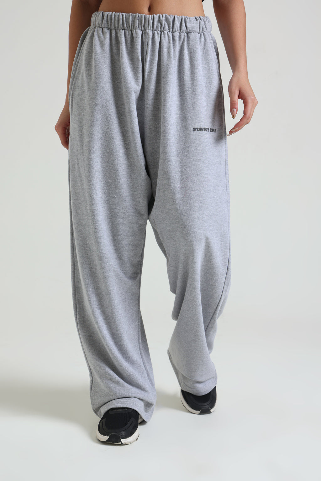 Grey Melange Loose Fit Joggers