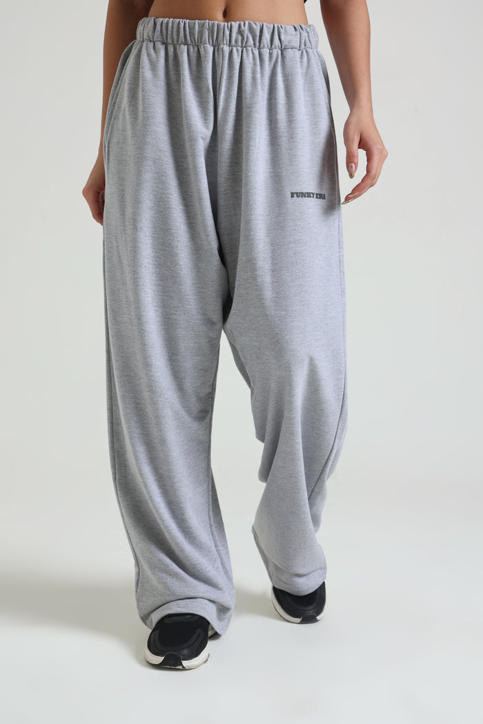 Grey Melange Loose Fit Joggers
