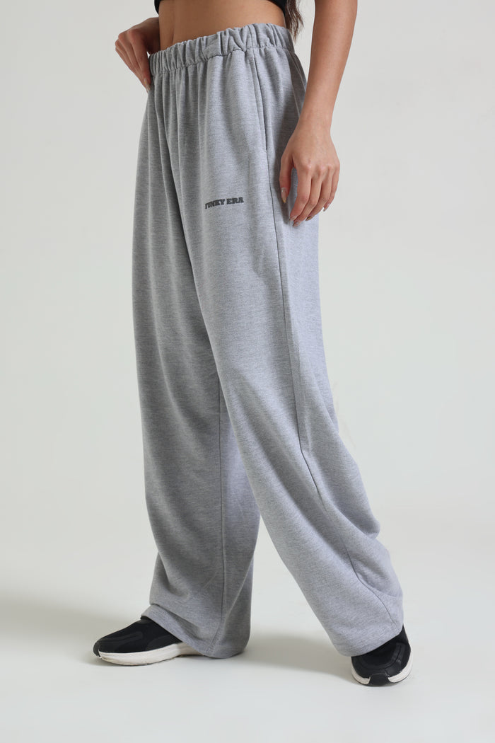 Grey Melange Loose Fit Joggers