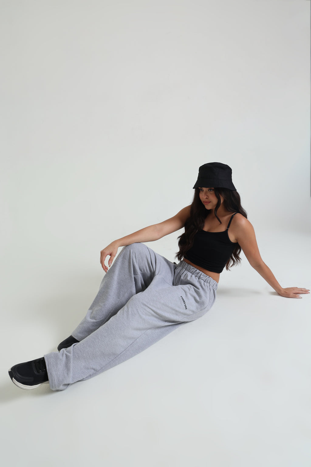 Grey Melange Loose Fit Joggers