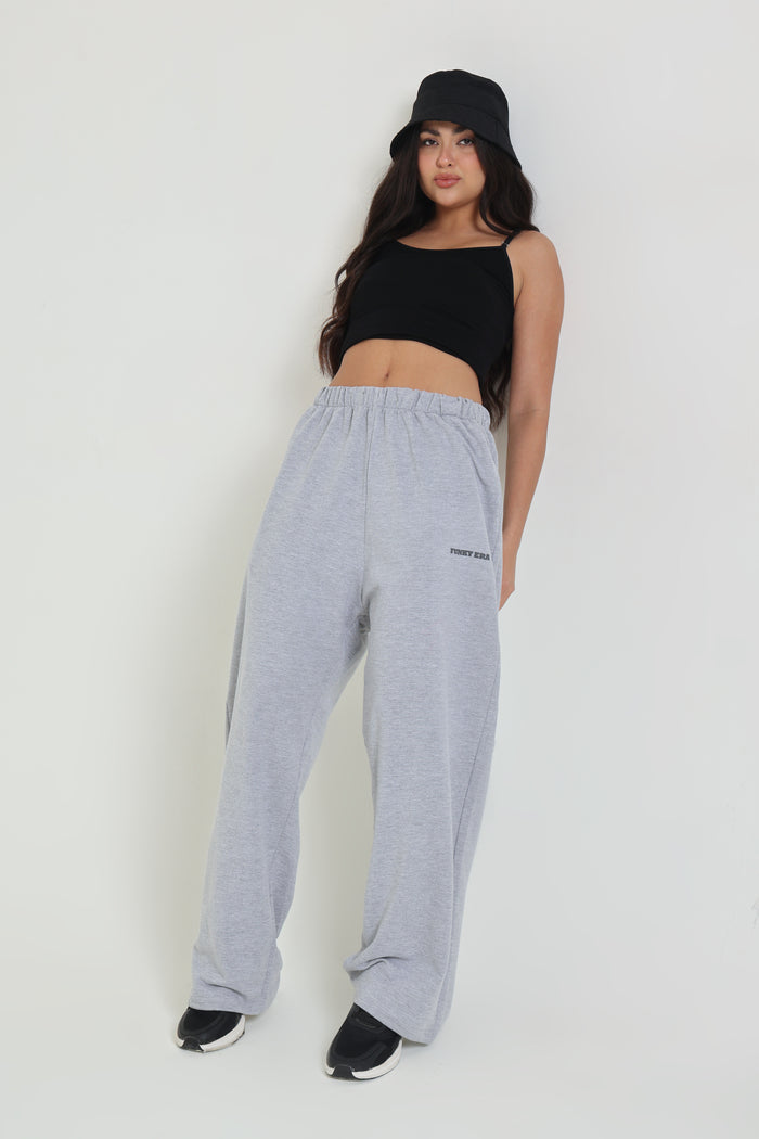 Grey Melange Loose Fit Joggers