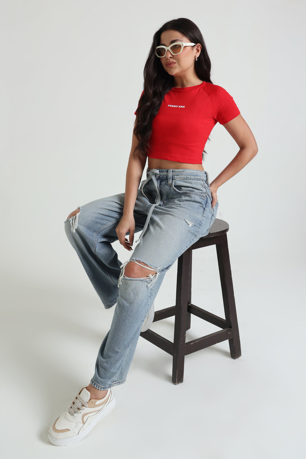 Red Signature Raglan Baby Tee