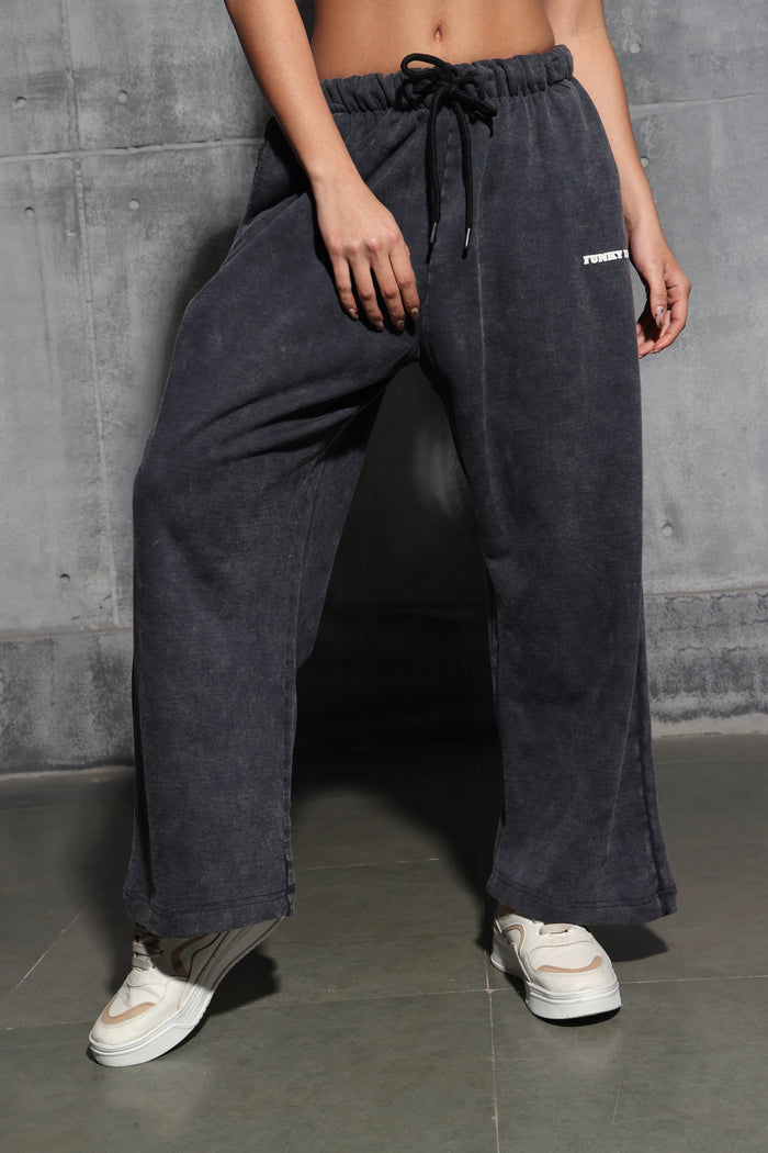 Black Faded Heavyweight Loose Fit Joggers