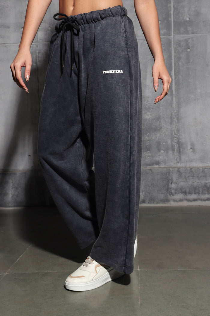 Black Faded Heavyweight Loose Fit Joggers
