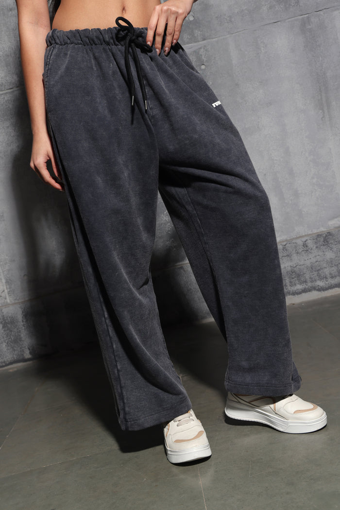 Black Faded Heavyweight Loose Fit Joggers