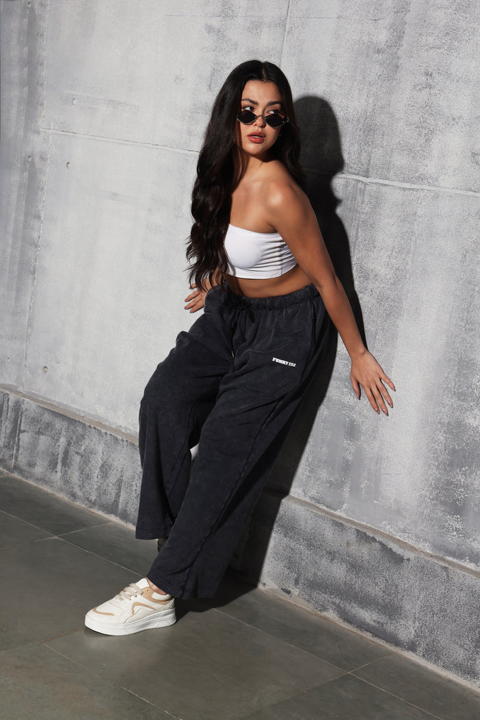 Black Faded Heavyweight Loose Fit Joggers