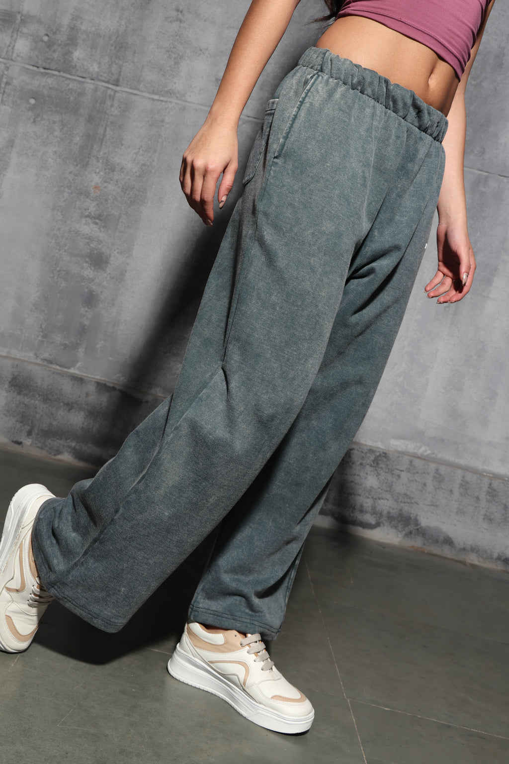 Olive Faded Heavyweight Loose Fit Joggers
