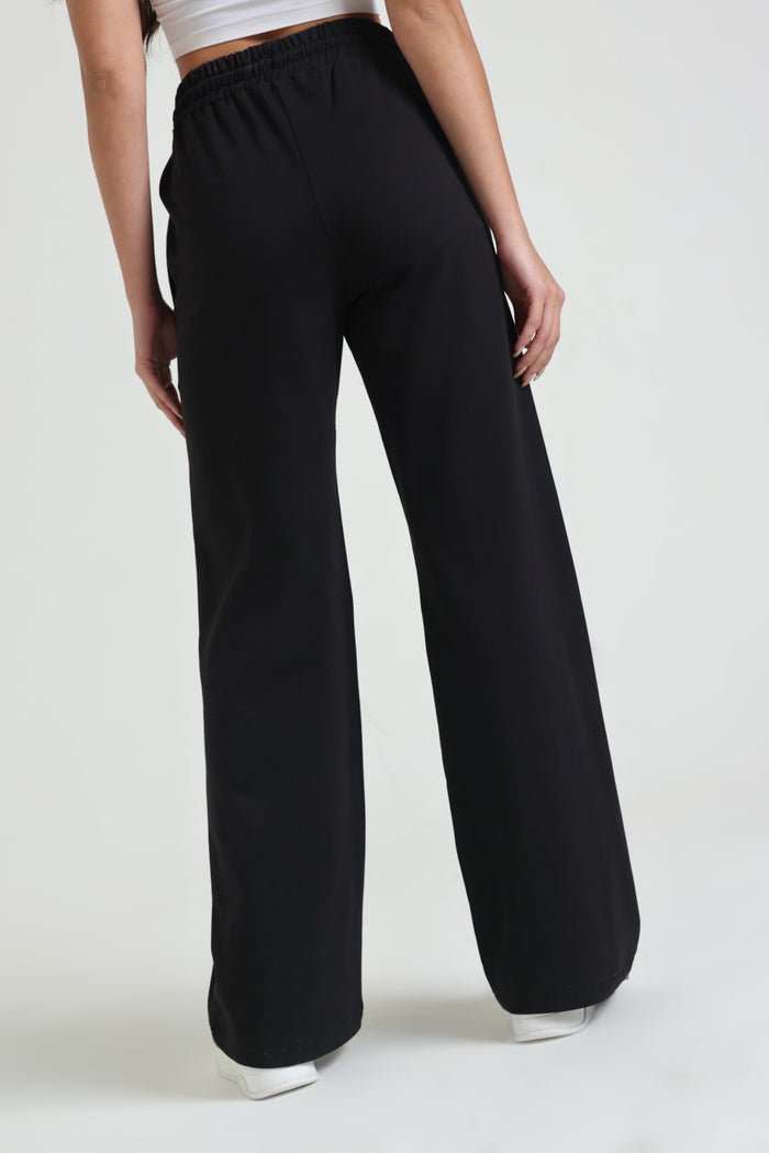 Black Wide-Leg Sweatpants