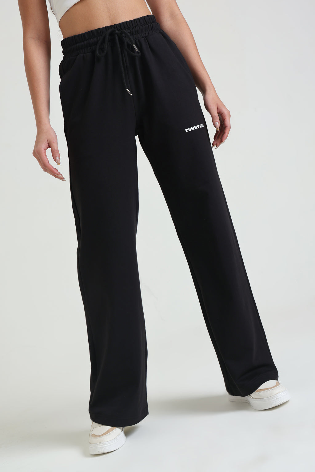 Black Wide-Leg Sweatpants