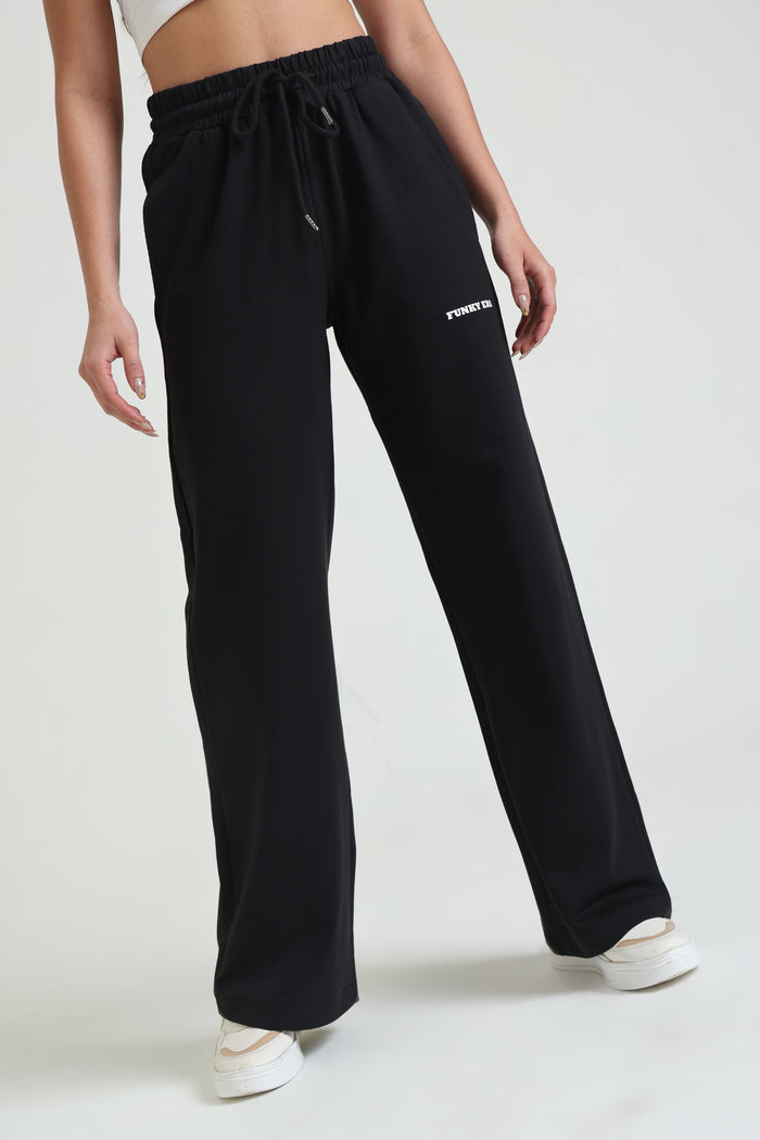 Black Wide-Leg Sweatpants