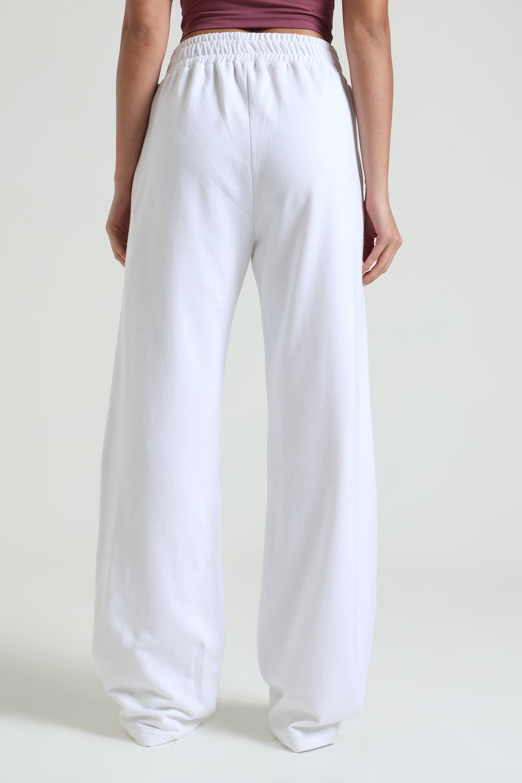 White Wide-Leg Sweatpants