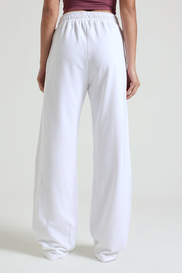 White Wide-Leg Sweatpants
