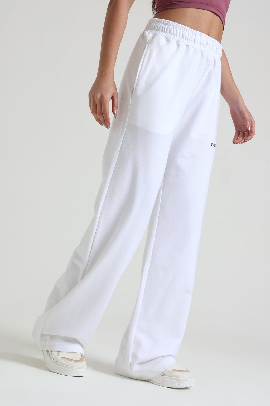 White Wide-Leg Sweatpants