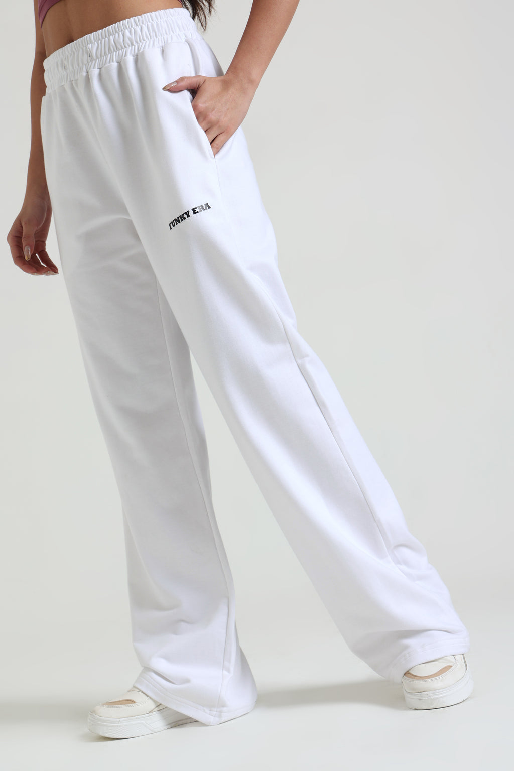 White Wide-Leg Sweatpants