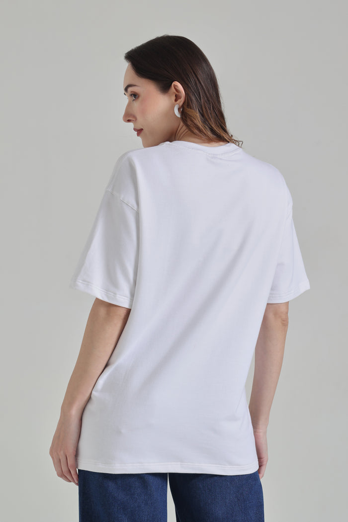 White Signature Oversized T-shirt