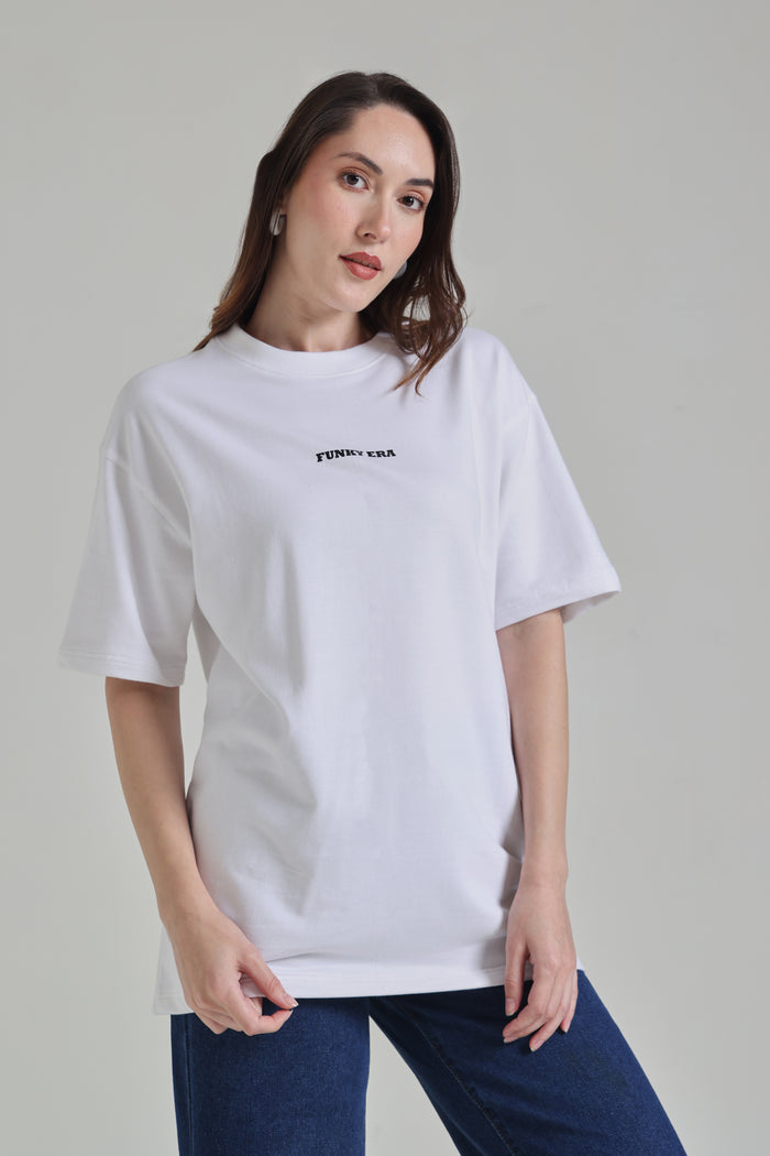White Signature Oversized T-shirt