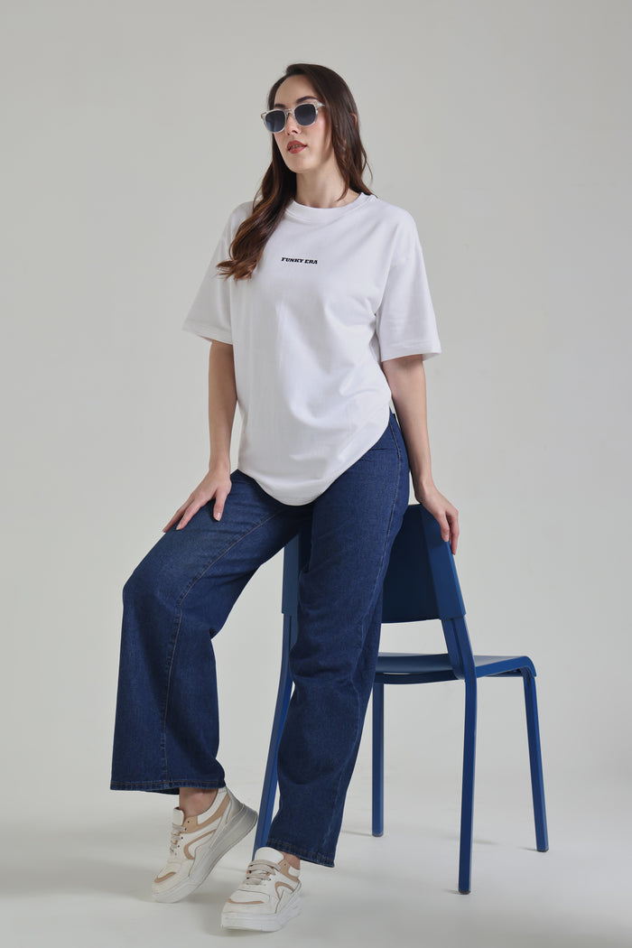 White Signature Oversized T-shirt