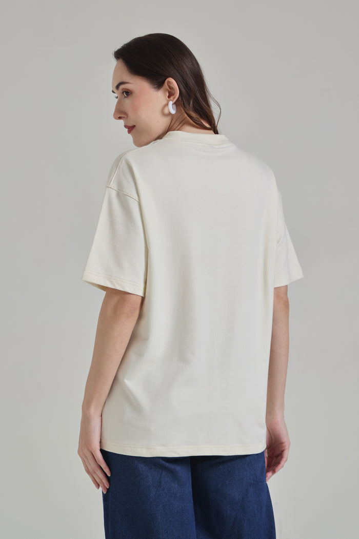 Cream Signature Oversized T-Shirt