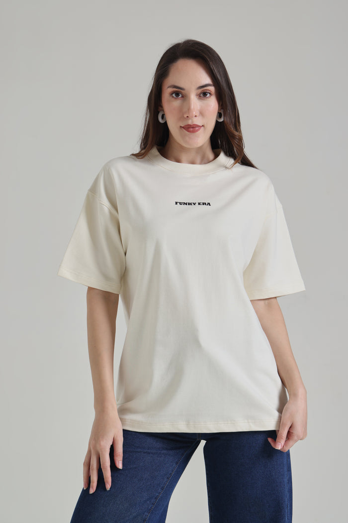 Cream Signature Oversized T-Shirt