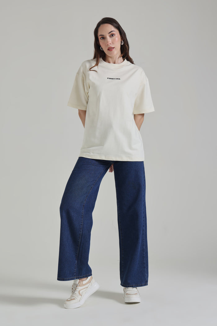 Cream Signature Oversized T-Shirt