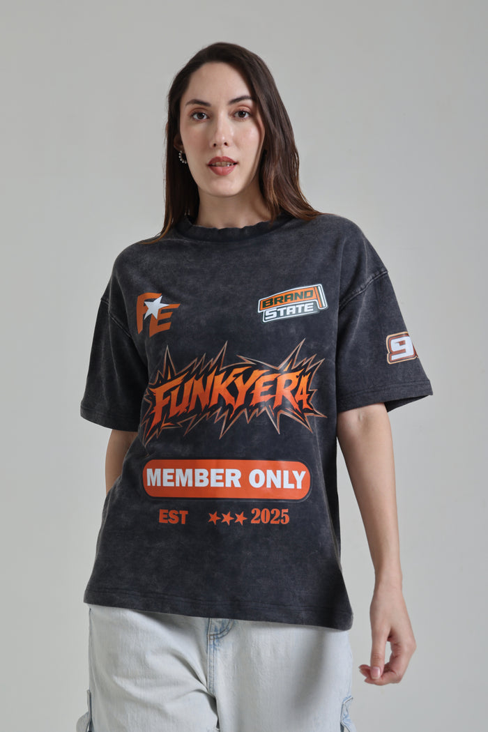 Porsche Racing Edition Acidwash Black Oversized T-Shirt