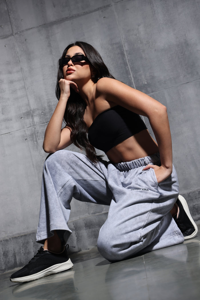 Grey Faded Heavyweight Loose Fit Joggers
