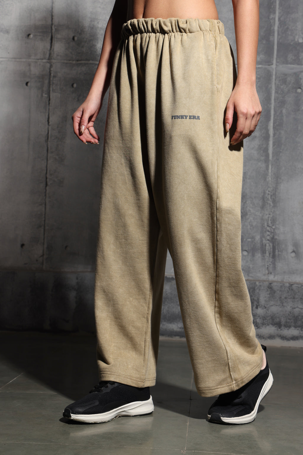 Beige Faded Heavyweight Loose Fit Joggers