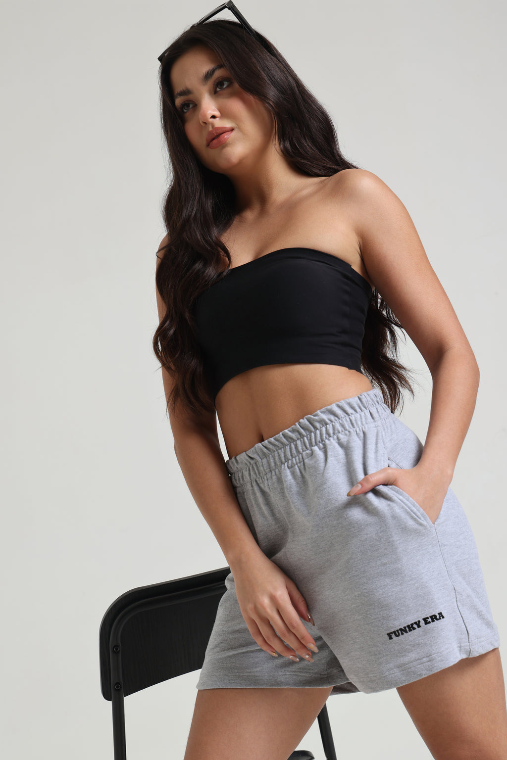 Grey Melange shorts
