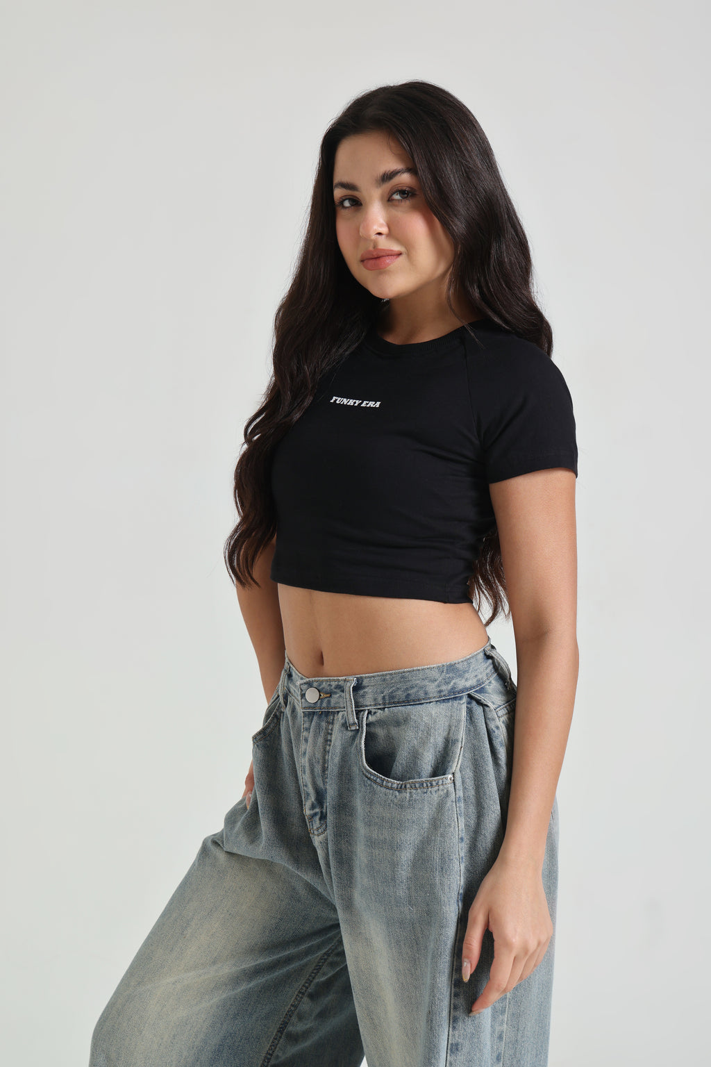 Black Signature Raglan Baby Tee