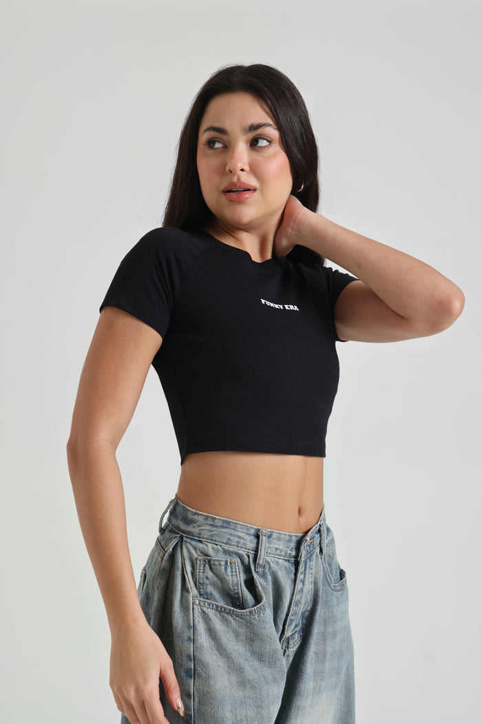 Black Signature Raglan Baby Tee