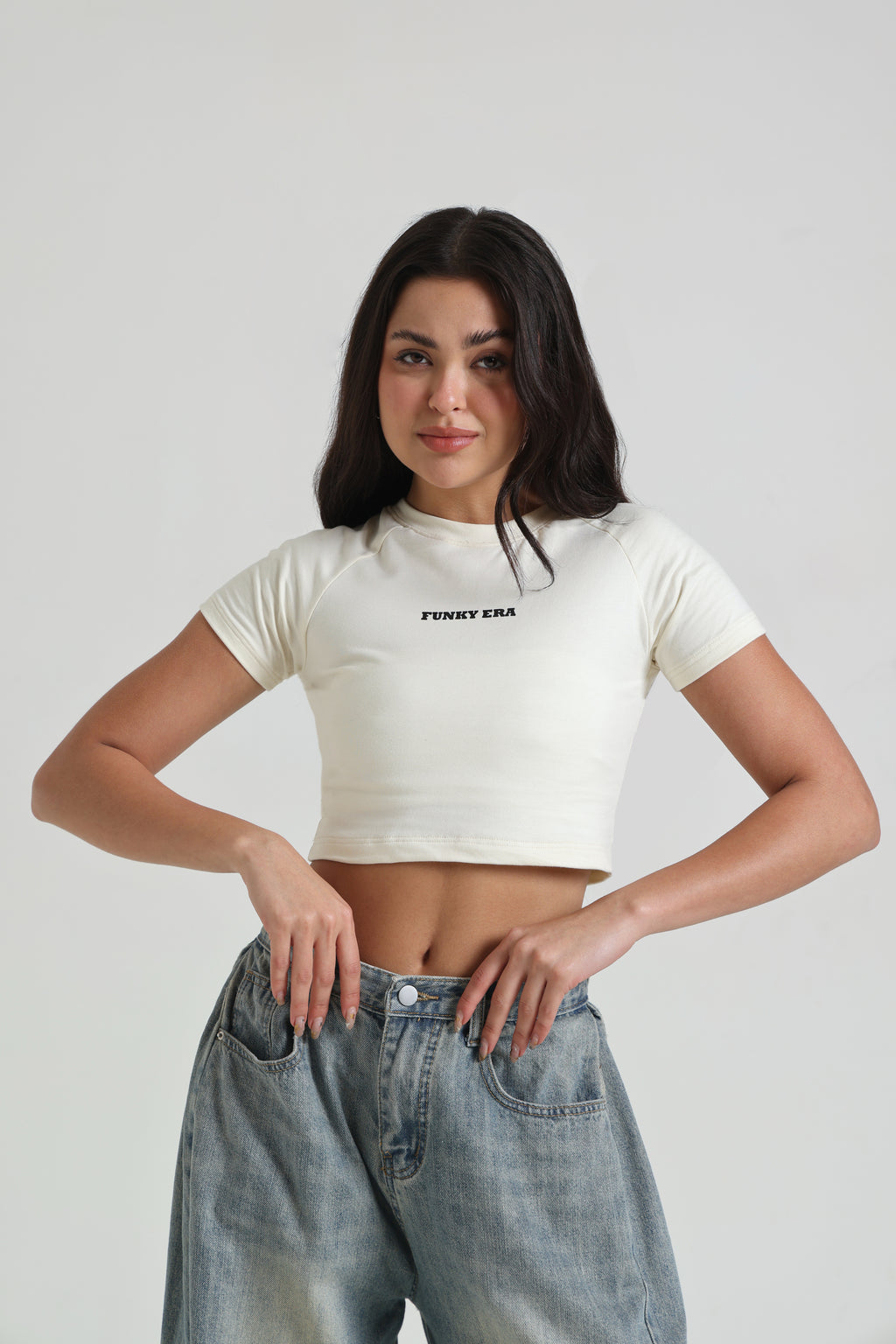 Cream Signature Raglan Baby Tee
