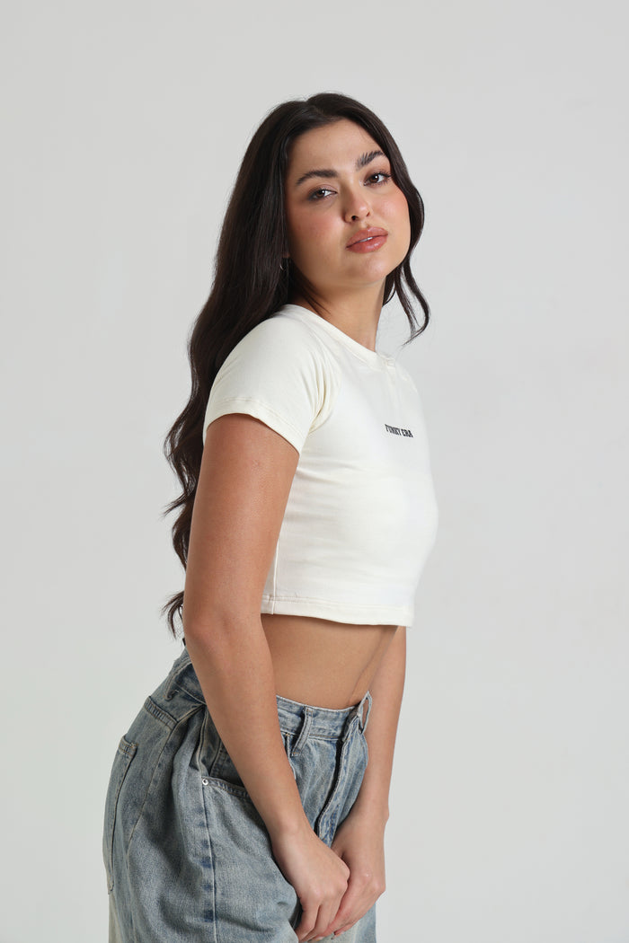 Cream Signature Raglan Baby Tee