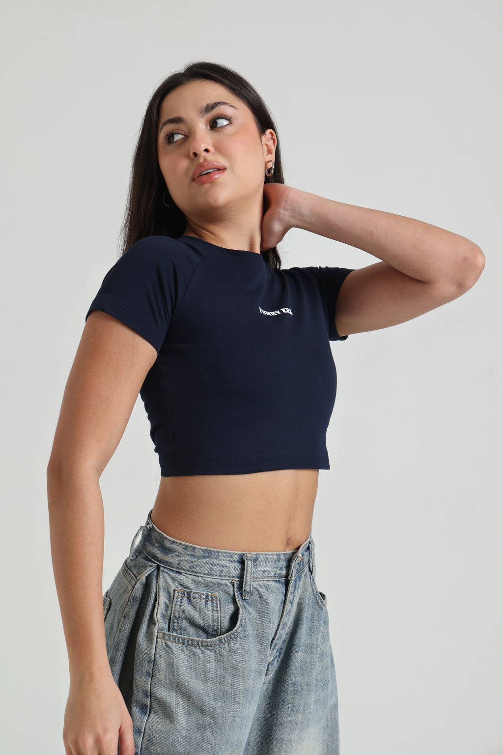 Navy Blue Signature Raglan Baby Tee