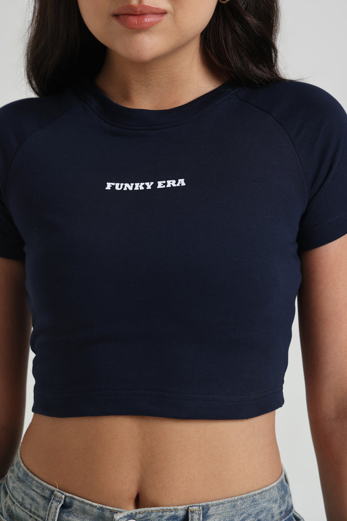 Navy Blue Signature Raglan Baby Tee