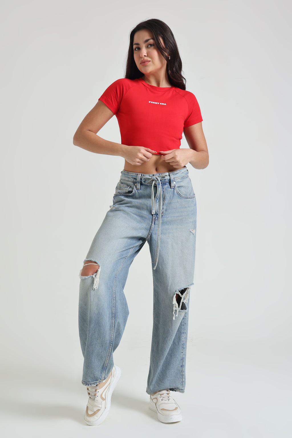 Red Signature Raglan Baby Tee