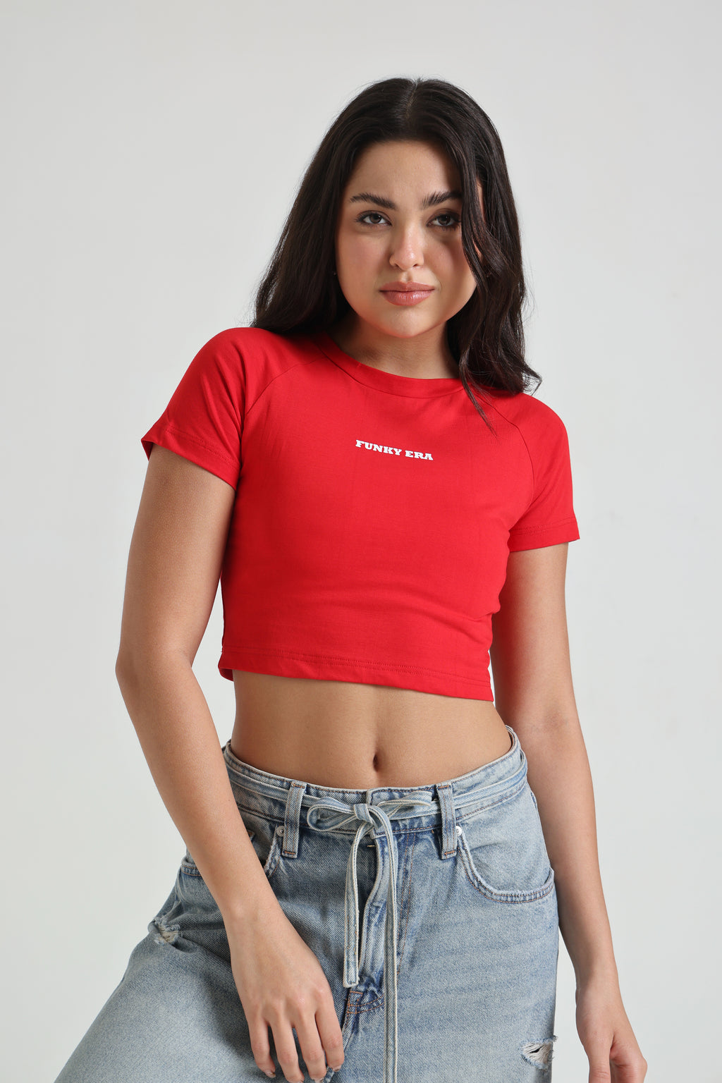 Red Signature Raglan Baby Tee
