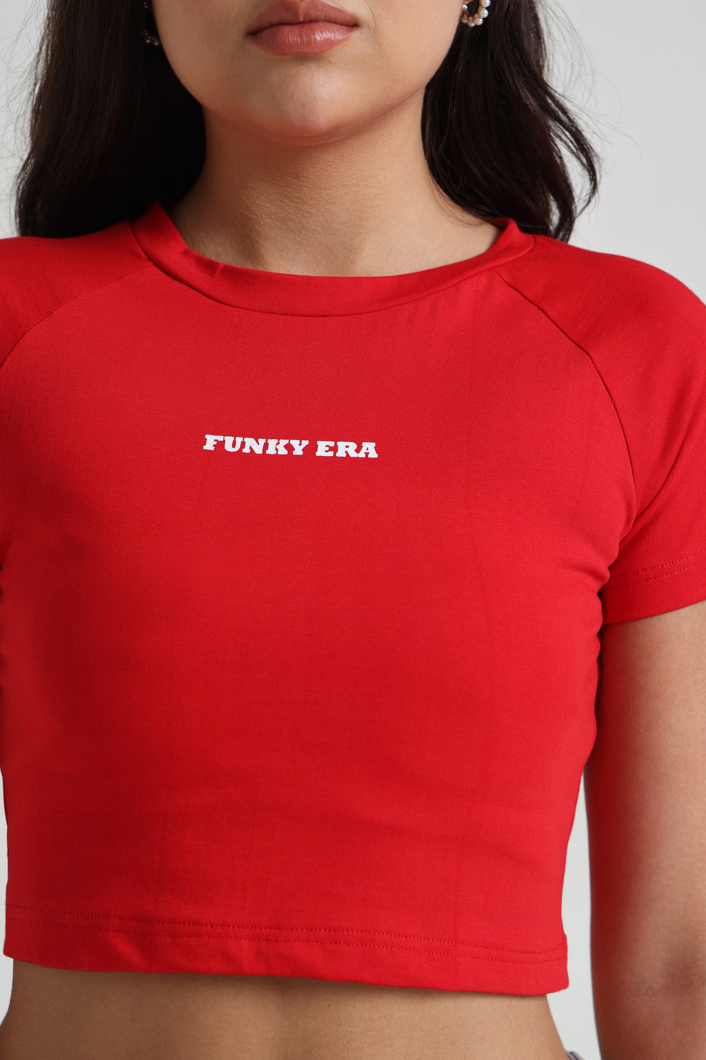 Red Signature Raglan Baby Tee
